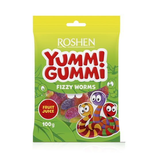Roshen Yummi Gummi Fizzy Worms 70g