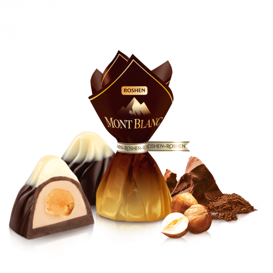 Bomboane Roshen Mont Blanc cu alune de padure intregi 1kg