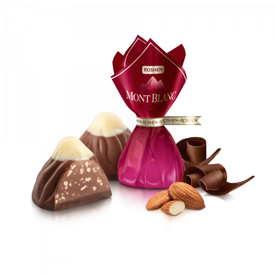 Bomboane Roshen Mont Blanc cu migdale zdrobite 1kg