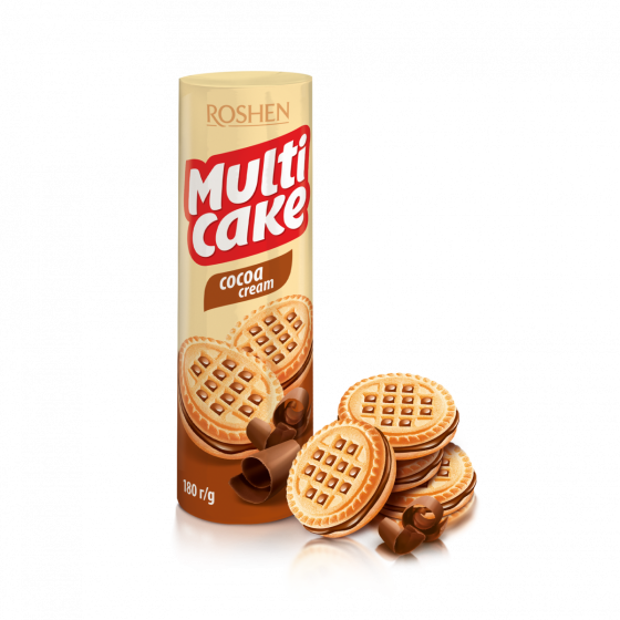 Biscuiti Roshen Multicake umplutura ciocolata 180g