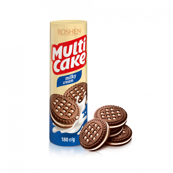 Multicake biscuiți de cacao și umplutură de lapte 180g