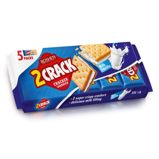 Biscuiti Roshen 2 Crack Lapte 235g
