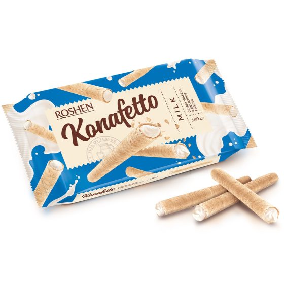 Roshen Konafetto Alune/Cacao/Cocos/Lapte/Vanilie 140g