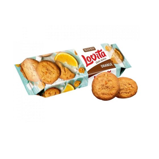 Biscuiti Roshen Lovita cu coaja de portocale 150g