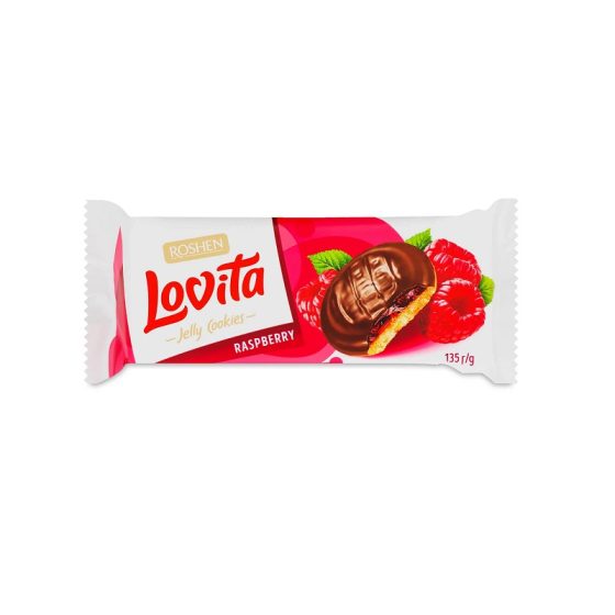 Biscuiti Roshen Lovita cu jeleu zmeura 135g
