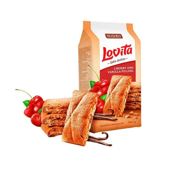 Biscuiti Roshen Lovita cirese si vanilie 168g