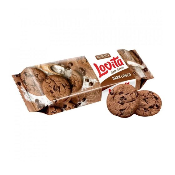 Biscuiti Roshen Lovita cacao si bucati ciocolata 150g