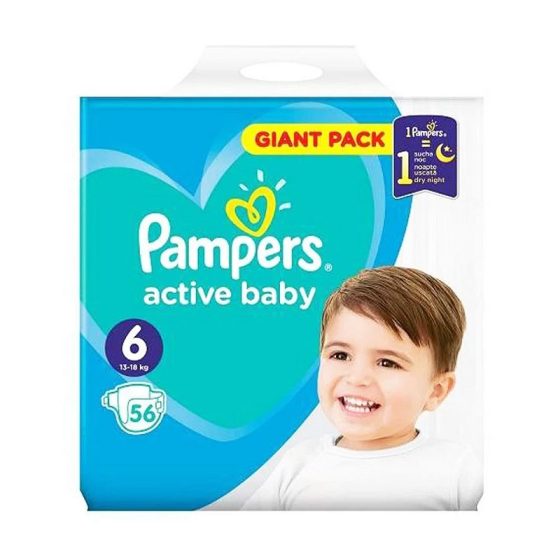 Pampers active baby Nr 6 (13-18kg) - 56 bucati