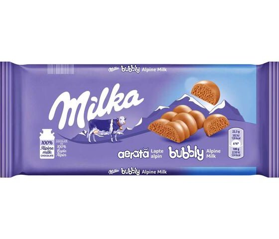Ciocolata Milka Bubbly Lapte 90g