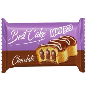 Prăjitura pandișpan MINI BOB cu ciocolata, 30 g - Gust pufos, ciocolată intensă.