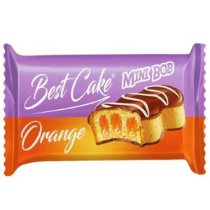 Prăjitura pandișpan MINI BOB cu cremă de portocale, 30 g – Răsfăț exotic și intens aromat.