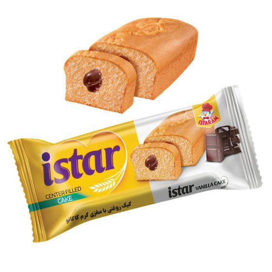 Istar Vanilla Cake – Chec cu Aromă de Vanilie și Umplutură de Cremă de Cacao 100g